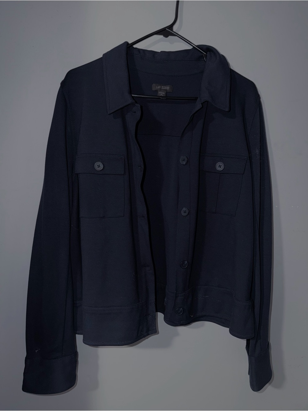 J. Jill Wearever Collection Navy Button Front Jacket Petite M